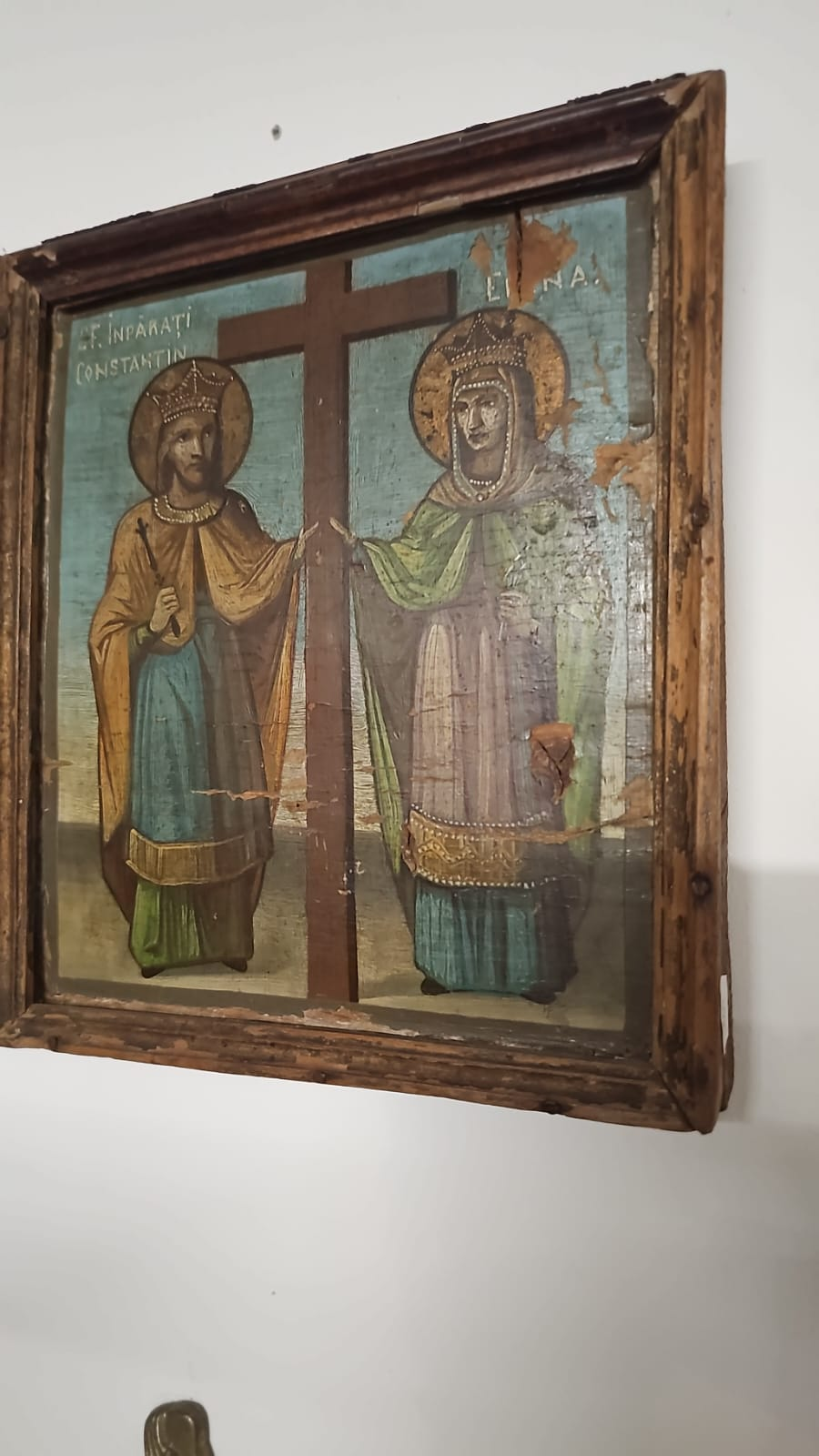 Icoană pe lemn — Sfinții Împărați Constantin și Elena